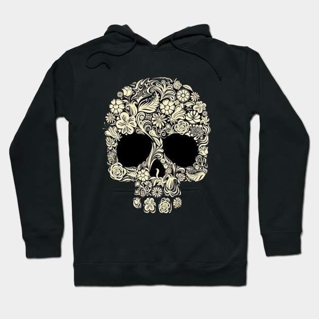 Floral Skull Hoodie by AndrianKembara